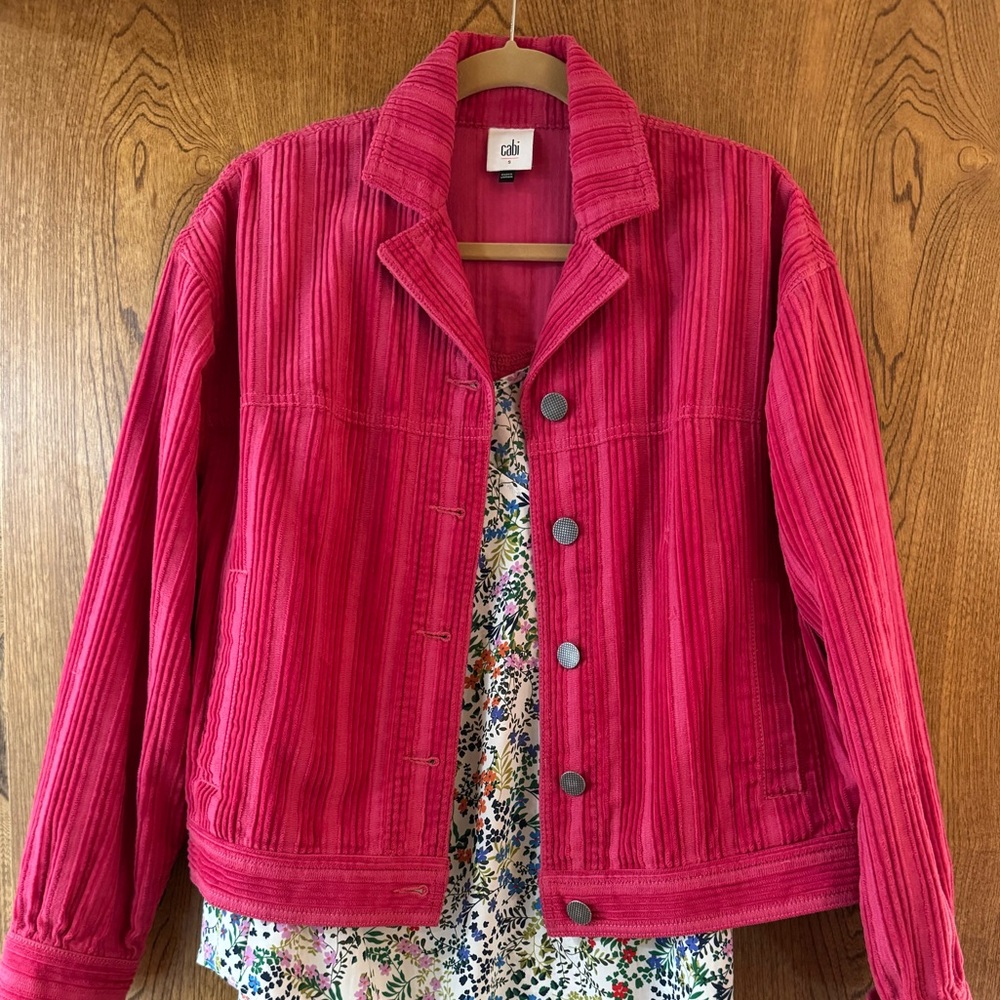 CAbi Bold Pink Corduroy Jacket